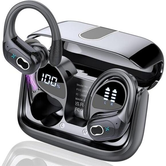 Wireless Earbuds Bluetooth 5.4 Earhooks Noise Cancelling Waterproof Sport - Picture 7 of 7